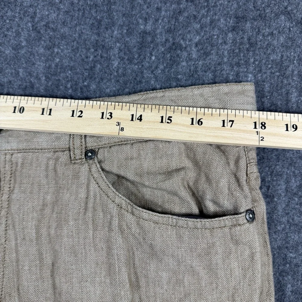 Peter Millar Men's 36 Linen Pants Tan Beige Straight Leg 5 Pocket Casual